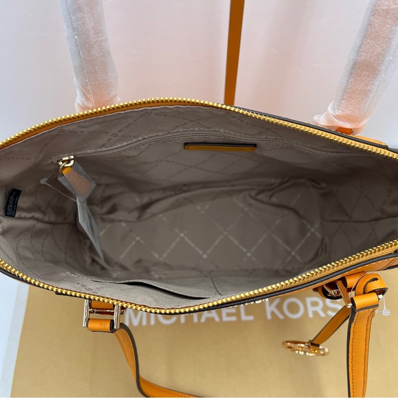 Michael Kors Large Charlotte Tote Bag Cider Color - Picture 5 of 11